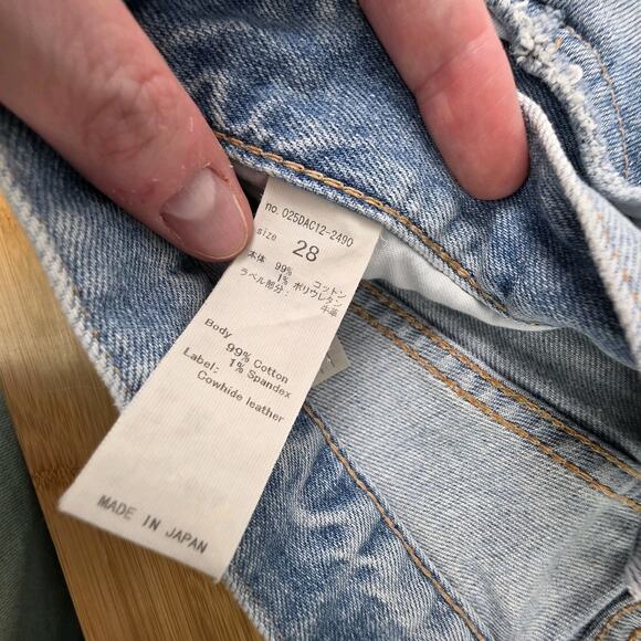 Moussy Vintage Jeans Size 28 Blue Skinny Distressed Raw Hem Japan Preppy Denim - Picture 8 of 8